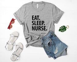 Nurse T-Shirt, Nurse Student, Eat Sleep Nurse Shirt Mens Womens Gifts - 1443