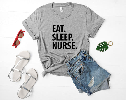 Nurse T-Shirt, Nurse Student, Eat Sleep Nurse Shirt Mens Womens Gifts - 1443