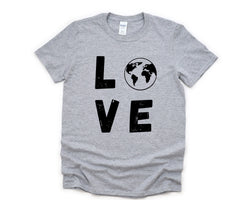 Planet Shirt, Environmentalist, Activist Peace Love the world tshirt Mens Womens Gift - 4380