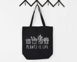 Plant Tote Bag, Plants is Life | Long Handle Bags - 4407