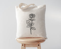 Rose Tote Bag, Flower Floral Bag Plant Lover Gift - 4747