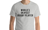 Rugby T-Shirt, World's Okayest Rugby player Shirt Mens Womens - 26