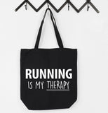 Running Bag, Running is my Therapy Tote Bag | Long Handle Bags - 3501