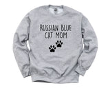 Russian Blue Cat Sweater, Russian Blue Cat Mom Sweatshirt Womens Gift - 2387
