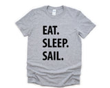 Sailing Shirt, Eat Sleep Sail T-Shirt Mens Womens Gift - 653