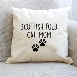 Scottish Fold Cat Cushion, Scottish Fold Cat Mom Pillow Cover - 2392