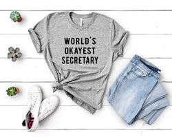 Secretary T-Shirt, secretary gift, World's Okayest Secretary T Shirt, Gift for men women - 717
