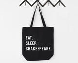 Shakespeare Tote Bag, Shakespeare Gift, Eat Sleep Shakespeare Tote Bag | Long Handle Bag - 770