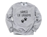Siamese Cat Grandma Sweatshirt Siamese Cat Lover Gift Womens Sweater - 3294