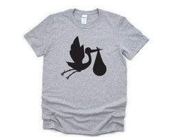 Stork Baby Announcement Shirt, Funny Pregnancy tee, Expecting Mom, New Mom Gift - 4374