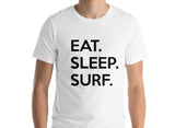 Surf T-shirt, Gifts For Surfing, Eat Sleep Surf shirt Mens Womens - 651