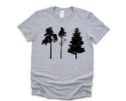 Tree Shirt, Nature Lover Hiking Adventure shirt Graphic Pine Trees tshirt Mens Womens Gift - 4364