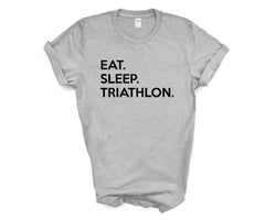 Triathlon T-shirt, Gifts For Triathlete, Eat Sleep Triathlon shirt Mens Womens - 647