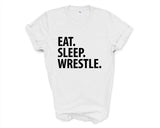 Wrestling T-Shirt, Eat Sleep Wrestle Shirt Mens Womens Gifts - 4160