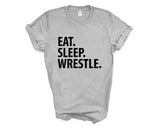 Wrestling T-Shirt, Eat Sleep Wrestle Shirt Mens Womens Gifts - 4160