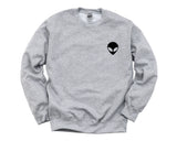 Alien Skull Sweater Alien Pocket Print Sweatshirt Mens Womens Gift - 172
