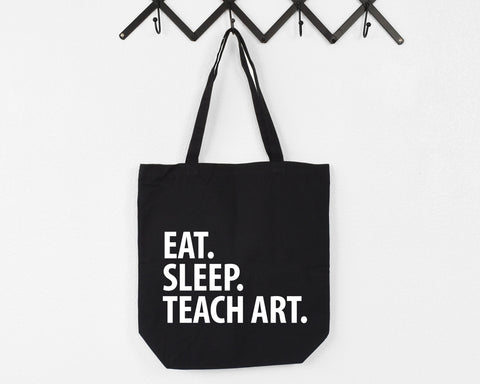 Art Teacher Bag, Eat Sleep Teach Art Tote Bag | Long Handle Bags - 2036-WaryaTshirts