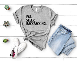 Backpacking T-Shirt, Eat Sleep Backpacking Shirt Mens Womens Gifts - 3394-WaryaTshirts