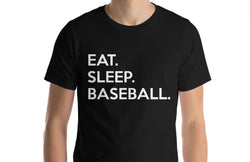 Baseball T-shirt, Eat Sleep Baseball shirt Mens Womens Gift - 629-WaryaTshirts