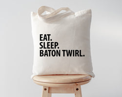 Baton Twirling Gift, Eat Sleep Baton Twirl Tote Bag | Long Handle Bags - 3650-WaryaTshirts
