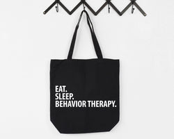 Behavior Therapist Gift, Eat Sleep Behavior Therapy Tote Bag | Long Handle Bags - 3651-WaryaTshirts
