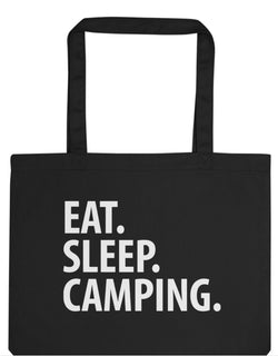 Camper gift, Eat Sleep Camp Tote Bag | Long Handle Bags - 2265