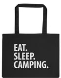 Camper gift, Eat Sleep Camp Tote Bag | Long Handle Bags - 2265-WaryaTshirts