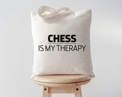 Chess Tote Bag, Chess bag, Chess is My Therapy Tote Bag | Long Handle Bag - 833-WaryaTshirts