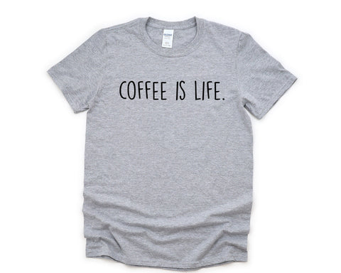 Coffee Shirt, Coffee is Life T-Shirt Mens Womens Gift - 1912-WaryaTshirts