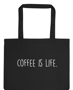 Coffee tote bag, Coffee is life Tote Bag | Long Handle Bags - 1912-WaryaTshirts
