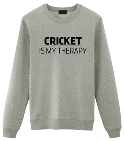 Cricket Lovers Gift Cricket is My Therapy Sweater Mens Womens Sweatshirt-WaryaTshirts