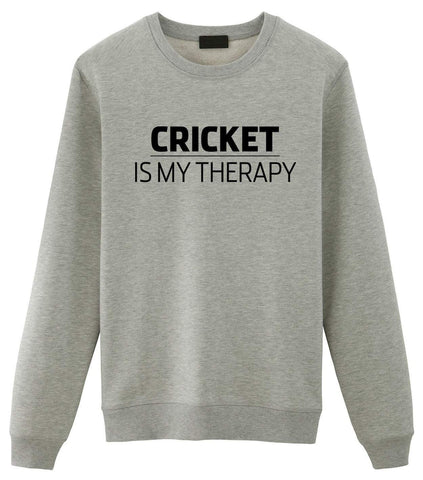 Cricket Lovers Gift Cricket is My Therapy Sweater Mens Womens Sweatshirt-WaryaTshirts