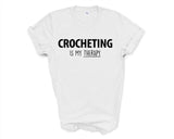 Crocheting Shirt, Crocheting is my therapy T-Shirt Mens Womens Gift - 4237-WaryaTshirts