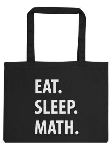 Eat Sleep Math Tote Bag | Long Handle Bags - 1040-WaryaTshirts