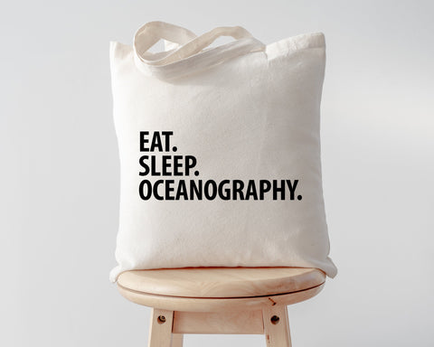 Eat Sleep Oceanography Tote Bag | Long Handle Bags - 3040-WaryaTshirts
