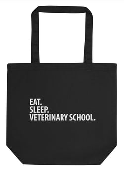Eat Sleep Veterinary School Tote Bag | Long Handle Bag - 3359-WaryaTshirts
