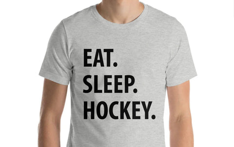 Hockey T-Shirt, Eat Sleep Hockey Tshirt Mens Womens Gifts - 1033-WaryaTshirts