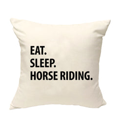 Horse Lover Gift Cushion Cover, Eat Sleep Horse Riding Pillow Cover - 1208-WaryaTshirts