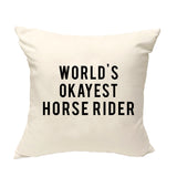 Horse Lover Gift, World's Okayest Horse Rider Pillow Cover - 377