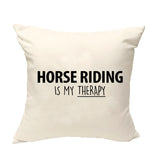 Horse Riding Cushion Cover, Horse Riding is My Therapy Pillow Cover - 3500-WaryaTshirts