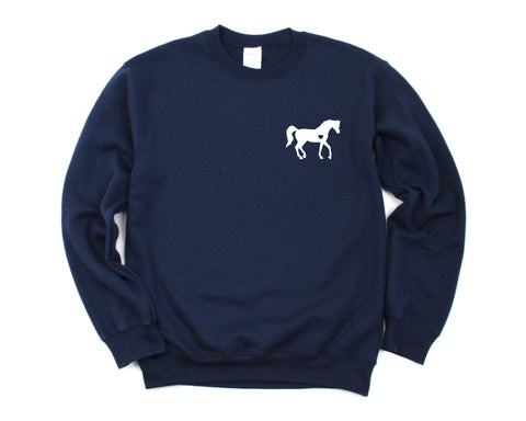 Horse Sweatshirt Horse Owner Gift, Horse Lover Equestrian Sweater Womens Pocket Print - 2885-WaryaTshirts