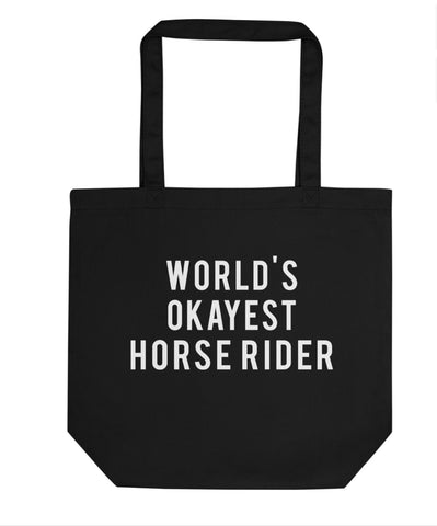 Horse Tote Bag, Horse Rider Gift, World's Okayest Horse Rider Tote Bag Long Handle Bags - 377-WaryaTshirts