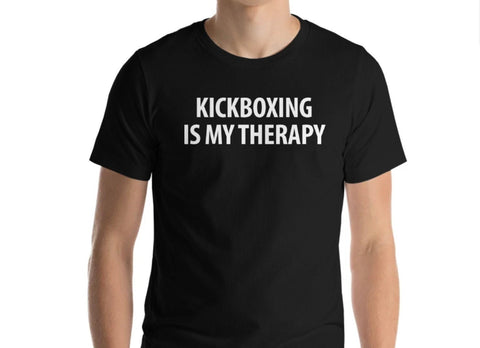 Kickboxing is my therapy T-shirt Mens Womens - 1280-WaryaTshirts