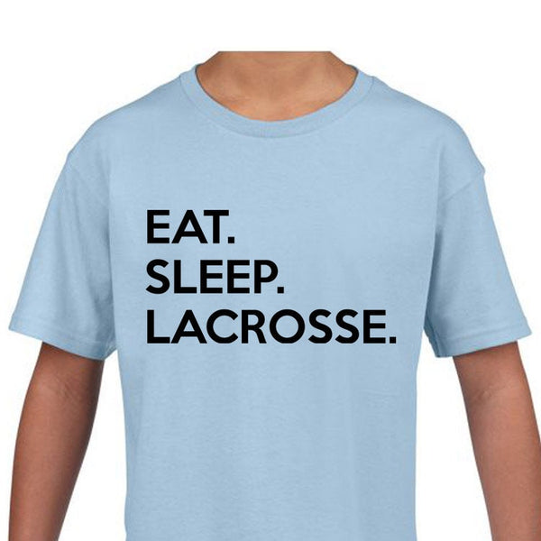 Kids Lacrosse T-Shirt, Eat Sleep Lacrosse Shirt Gift Youth T-Shirt - 643-WaryaTshirts