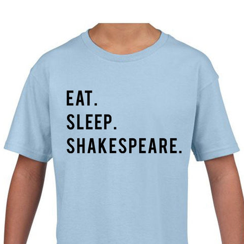 Kids Shakespeare Shirt, Eat Sleep Shakespeare Shirt Gift Youth T-Shirt - 770-WaryaTshirts