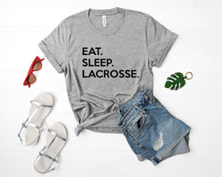 Lacrosse Shirt, Gifts For Lacrosse, Eat Sleep Lacrosse shirt Mens Womens - 643