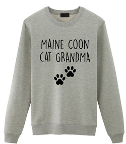 Maine Coon Grandma Sweatshirt Maine Coon Cat Lover Gift Womens Sweater - 3296
