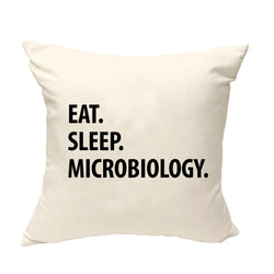 Microbiologist Gift Cushion Cover, Eat Sleep Microbiology Pillow Cover - 1258-WaryaTshirts