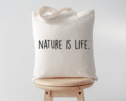 Nature Bag, Nature is Life Tote Bag | Long Handle Bag - 1917-WaryaTshirts