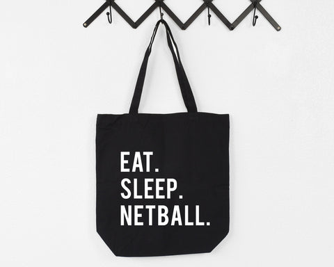 Netball Tote Bag, Netball Bag, Eat Sleep Netball Tote Bag | Long Handle Bag - 606-WaryaTshirts